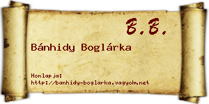 Bánhidy Boglárka névjegykártya