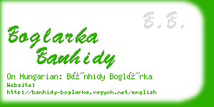 boglarka banhidy business card